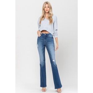 VERVET BY FLYING MONKEY Distressed High Rise Flare Jeans V2152 size 28